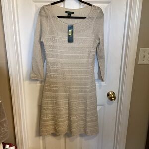 Ralph Lauren Black Label Beige Long Sleeve Dress